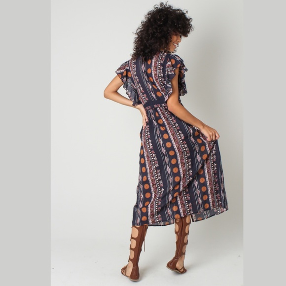 FREE SPIRIT MIDI DRESS|BOHO WRAP DRESS|MIDI DRESS - Picture 3 of 6